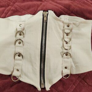 RARE Vintage Lip Service Institutionalized Canvas waist cincher - Large